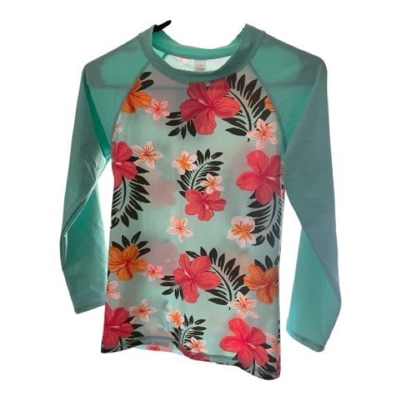 NWT, Girls size 16, floral Swim Top, UPF‎ 50+ - Picture 2 of 6